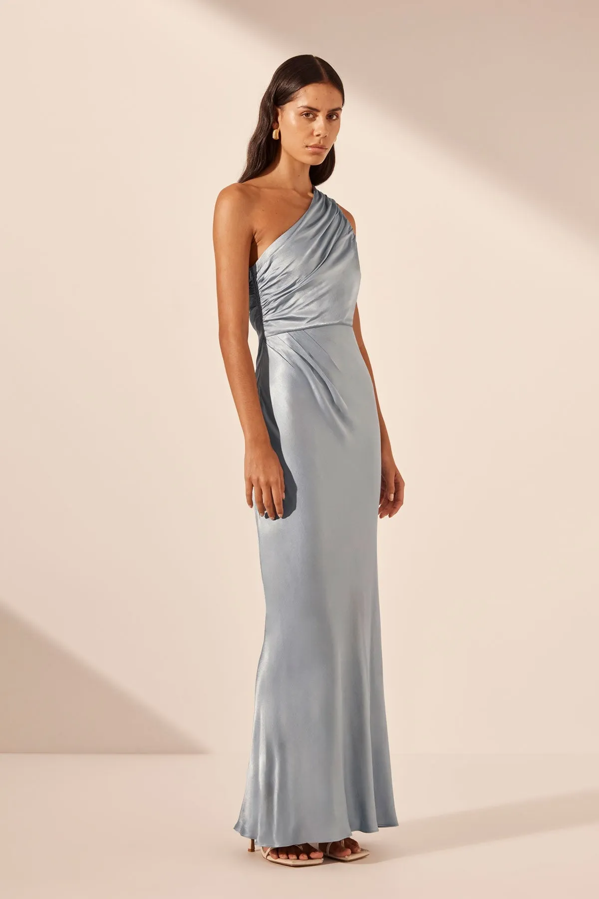 LA LUNE GATHERED ONE SHOULDER MAXI DRESS - POWDER BLUE sold by Shona Joy product image thumbnail 2