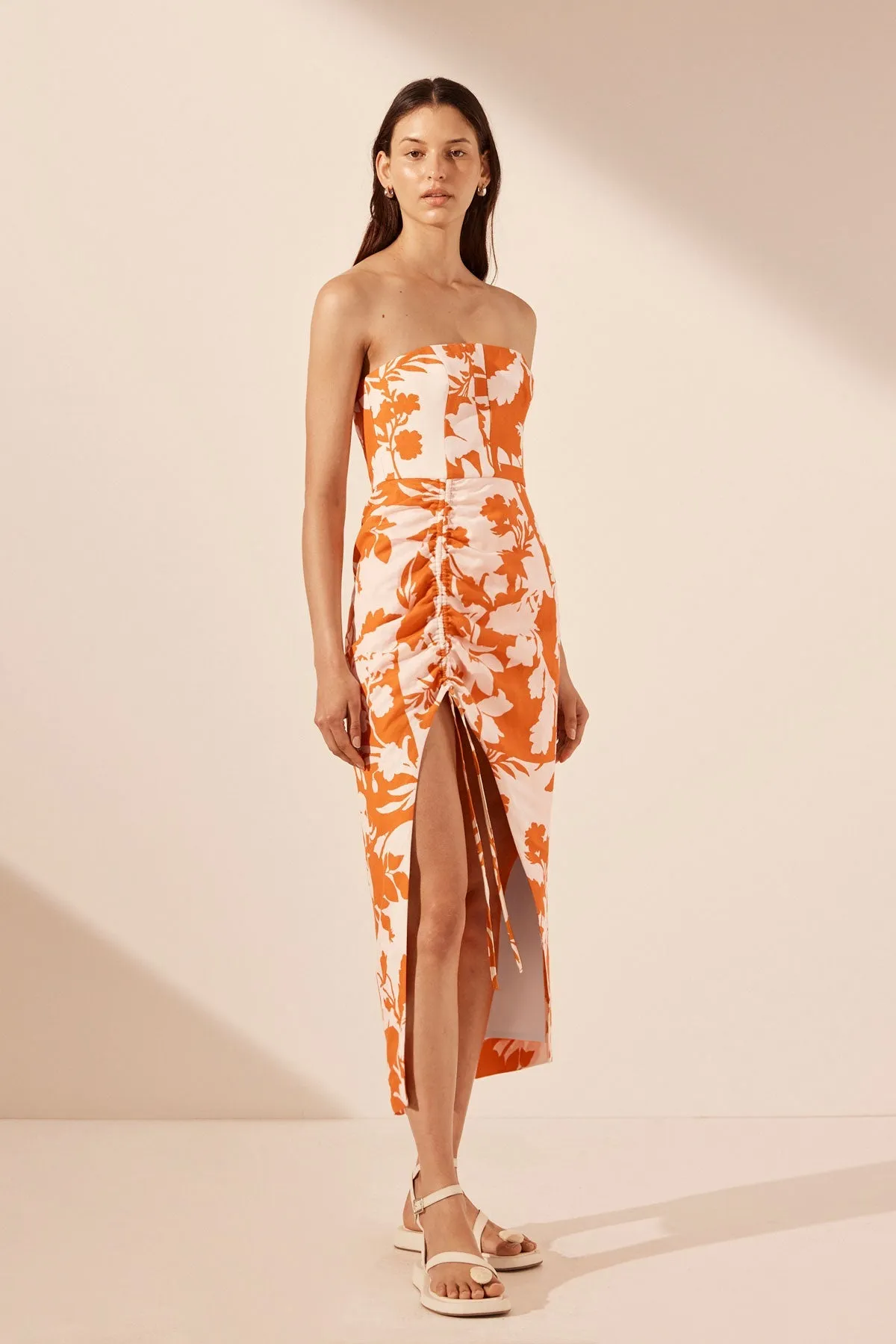 CASA STRAPLESS DRAWSTRING MIDI DRESS sold by Shona Joy product image thumbnail 3