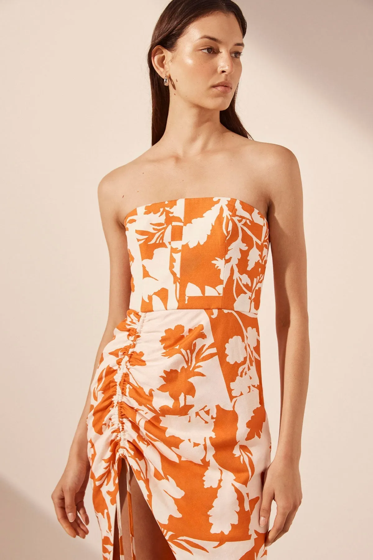 CASA STRAPLESS DRAWSTRING MIDI DRESS sold by Shona Joy product image thumbnail 2