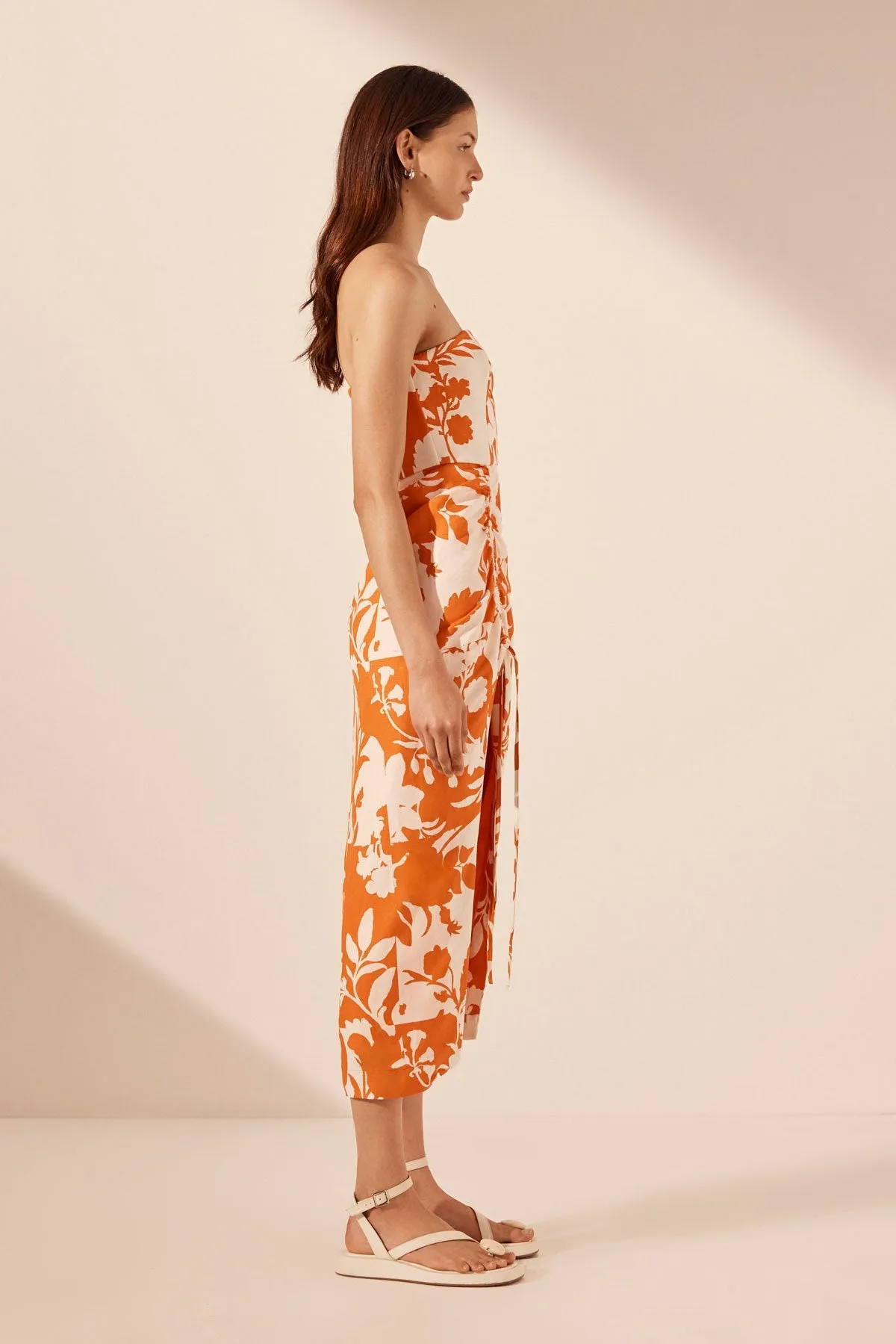 CASA STRAPLESS DRAWSTRING MIDI DRESS sold by Shona Joy product image thumbnail 4
