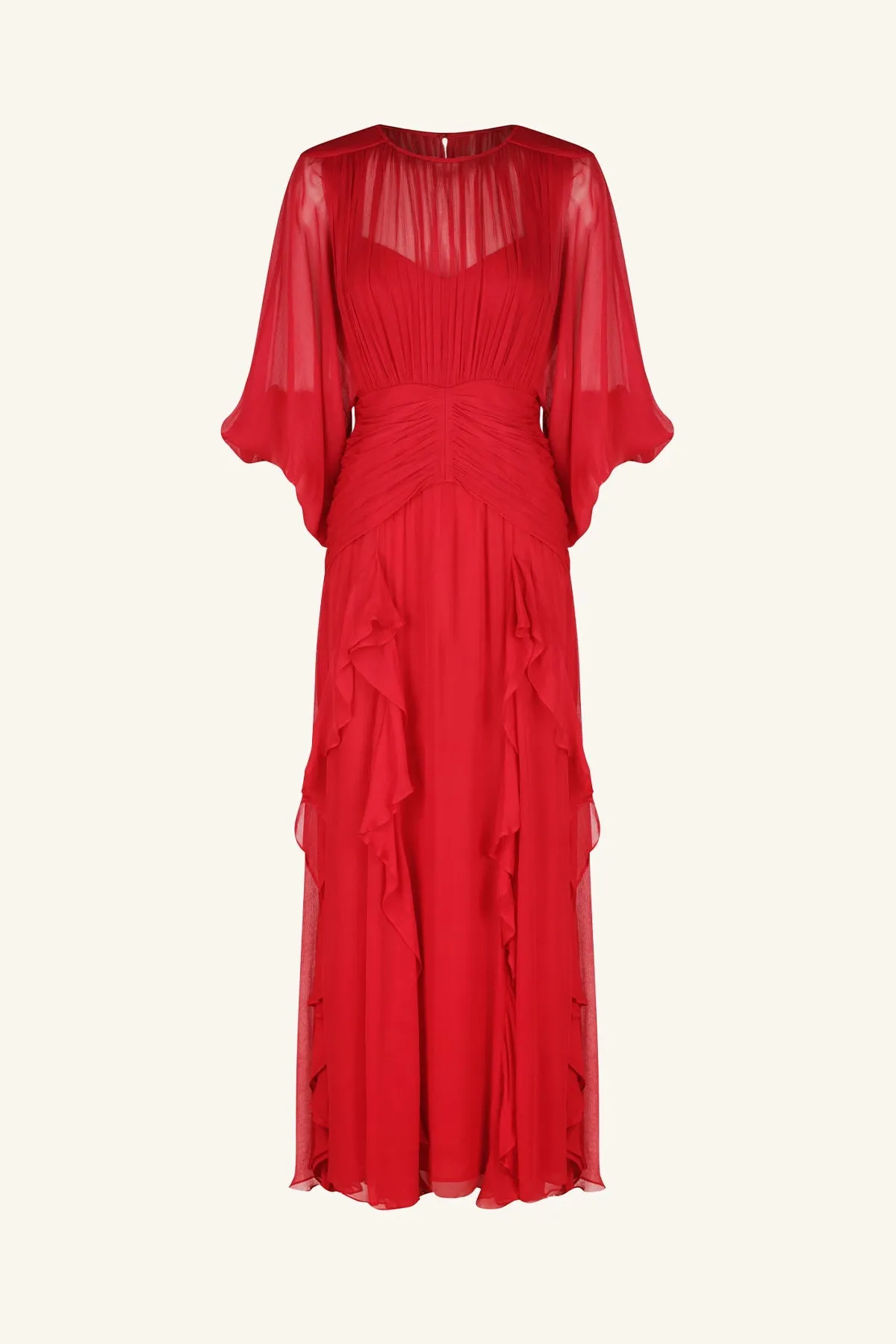 MARQUIS ROUND NECK BALLOON SLEEVE MAXI DRESS - ROMA RED sold by Shona Joy product image thumbnail 5