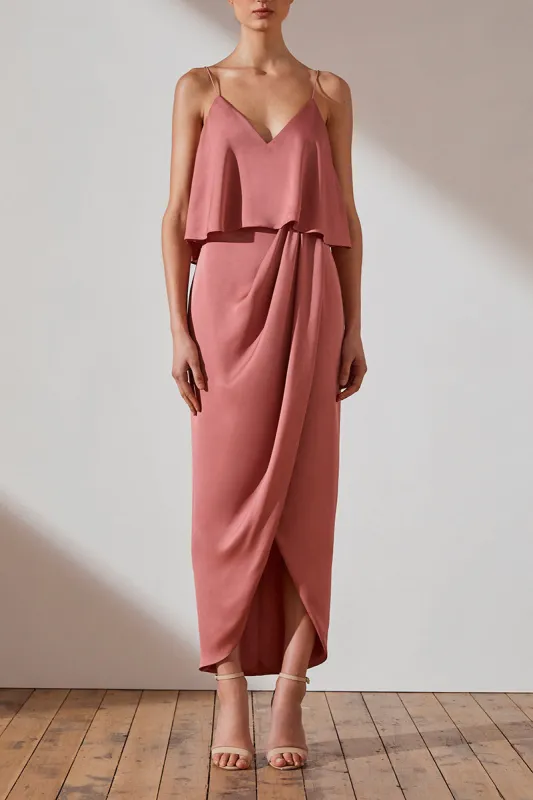 LUXE COCKTAIL FRILL DRESS - ROSE sold by Shona Joy
