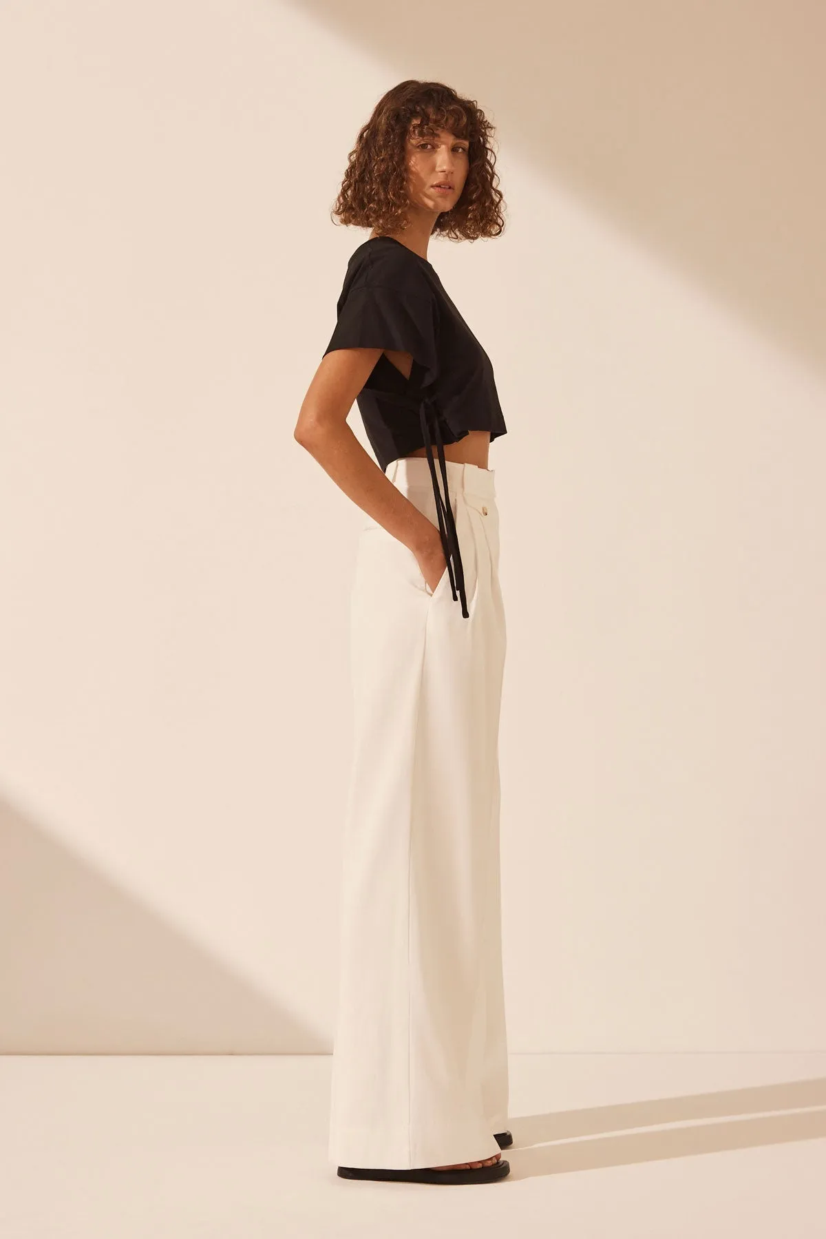 ALDA DOUBLE TIE BOXY T SHIRT - BLACK sold by Shona Joy product image thumbnail 4