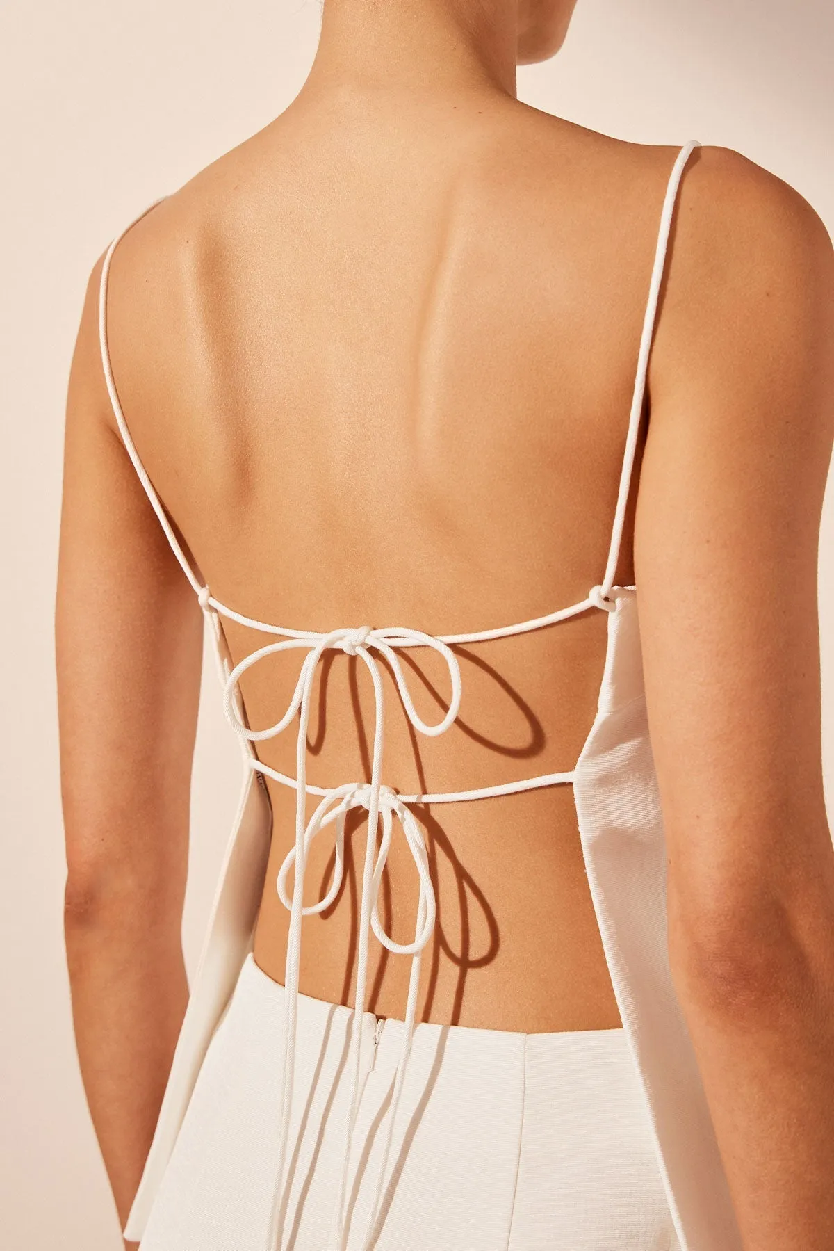 VENTO OPEN TIE BACK TOP - IVORY sold by Shona Joy product image thumbnail 2