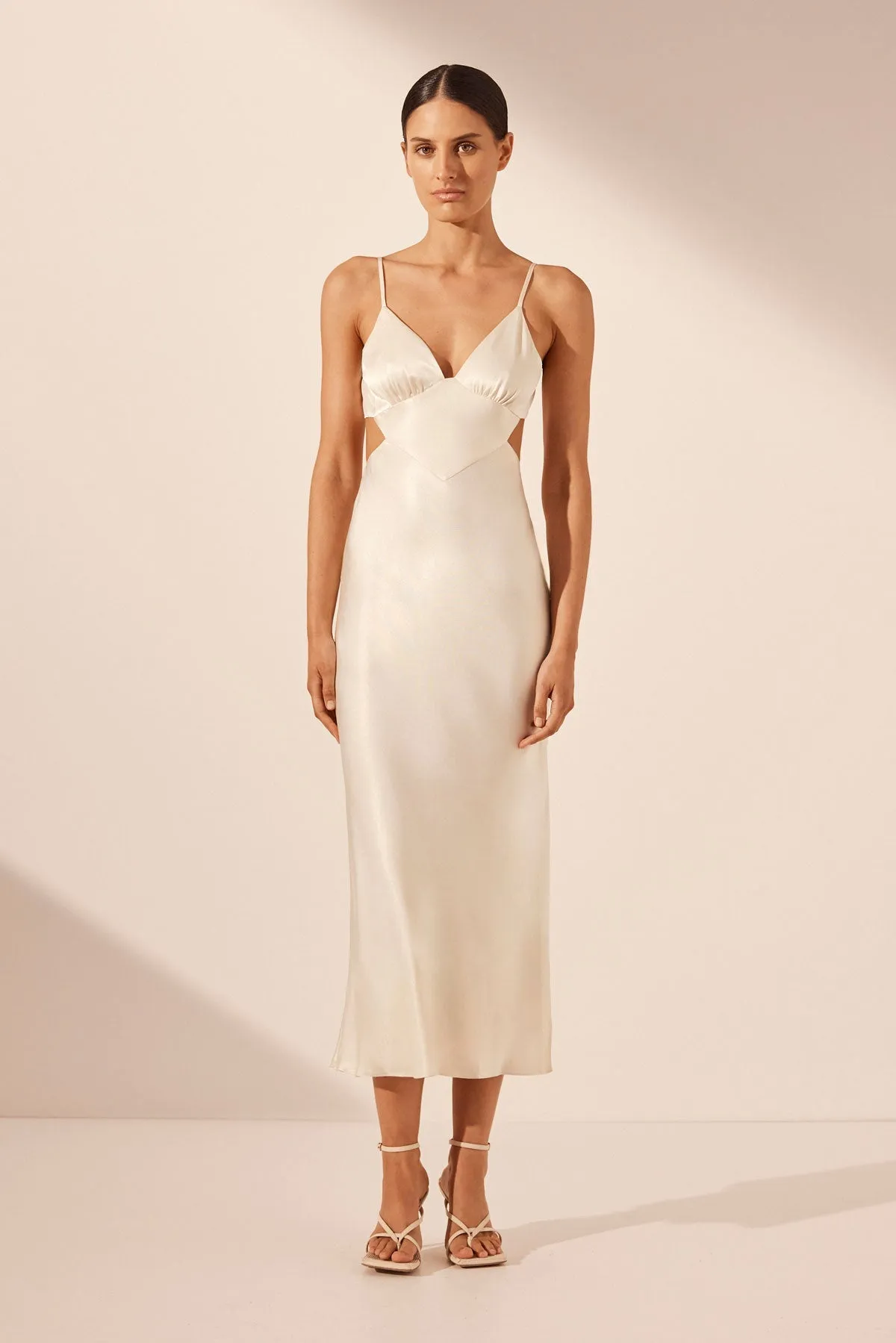 LA LUNE BACKLESS MIDI DRESS - CREAM sold by Shona Joy