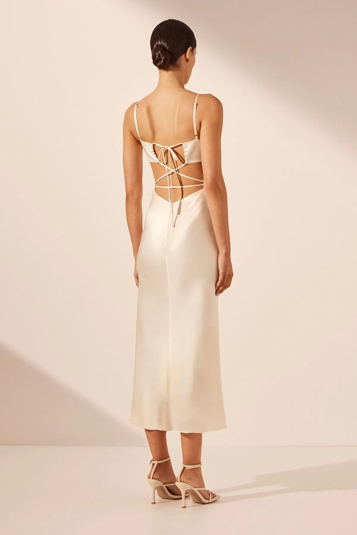 LA LUNE BACKLESS MIDI DRESS - CREAM sold by Shona Joy product image thumbnail 4
