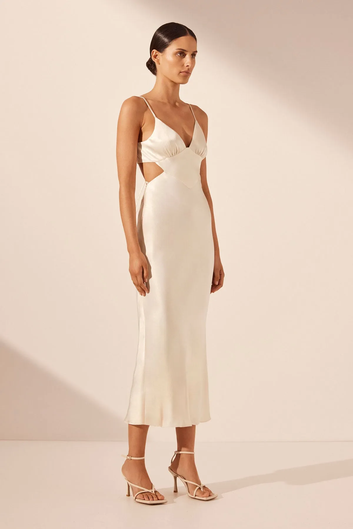 LA LUNE BACKLESS MIDI DRESS - CREAM sold by Shona Joy product image thumbnail 2