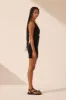 BASIC TWIST FRONT MINI DRESS - BLACK sold by Shona Joy