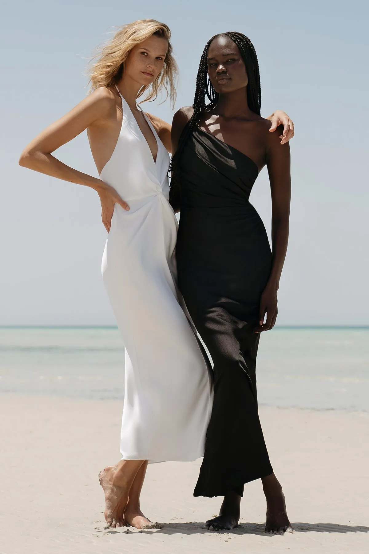 LUXE ASYMMETRICAL GATHERED MAXI DRESS - ONYX sold by Shona Joy product image thumbnail 5