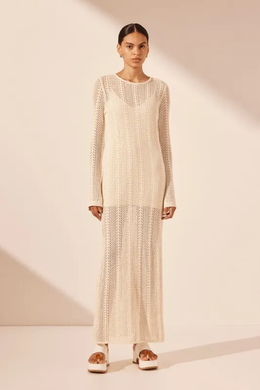 ARLO LONG SLEEVE MAXI DRESS - IVORY sold by Shona Joy