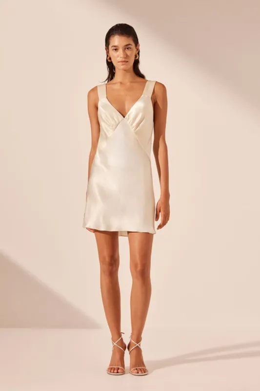 LA LUNE PLUNGED SLIP DRESS - CREAM sold by Shona Joy