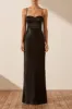 LA LUNE CORDED RUCHED MAXI DRESS - BLACK sold by Shona Joy