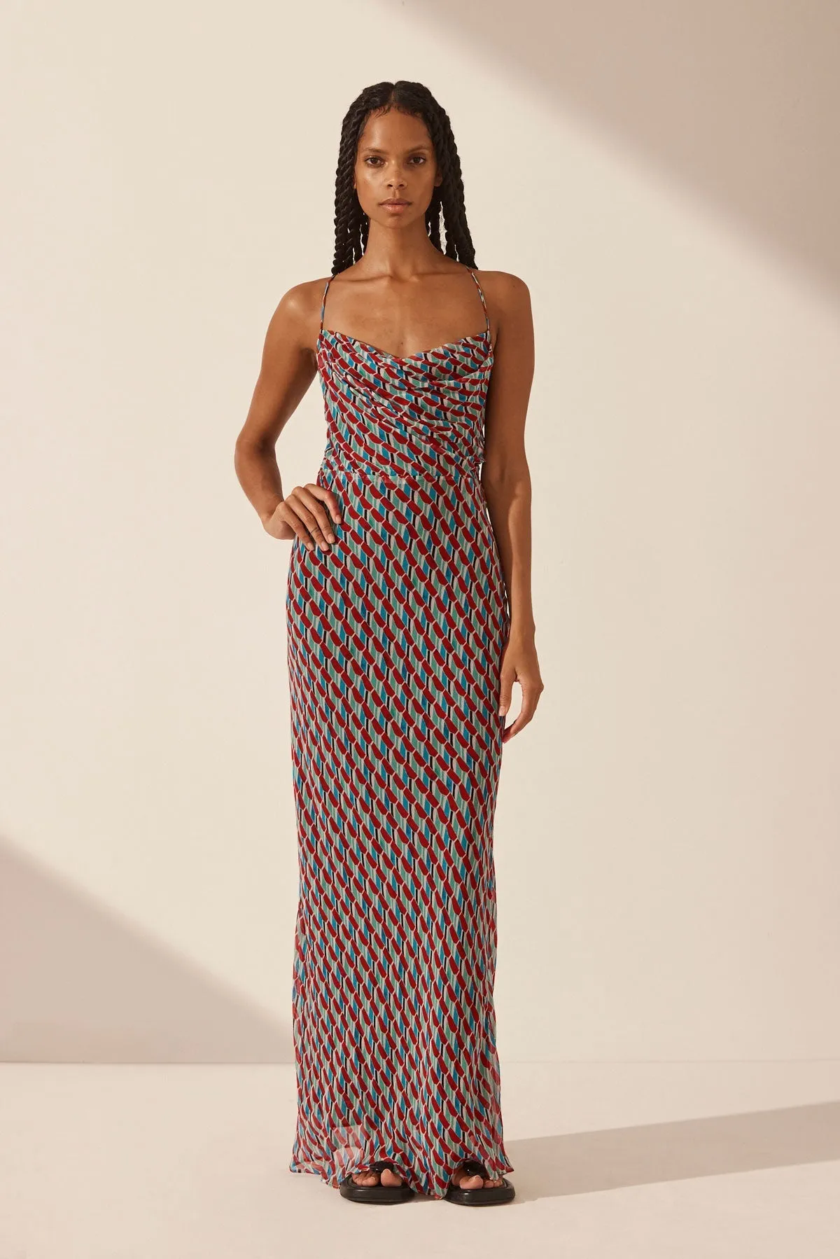 MARIBEL LACE BACK BIAS MAXI DRESS sold by Shona Joy