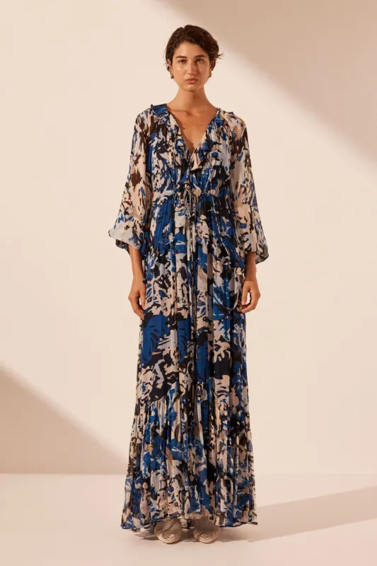 OLEA DRAWSTRING RUFFLE MAXI DRESS sold by Shona Joy