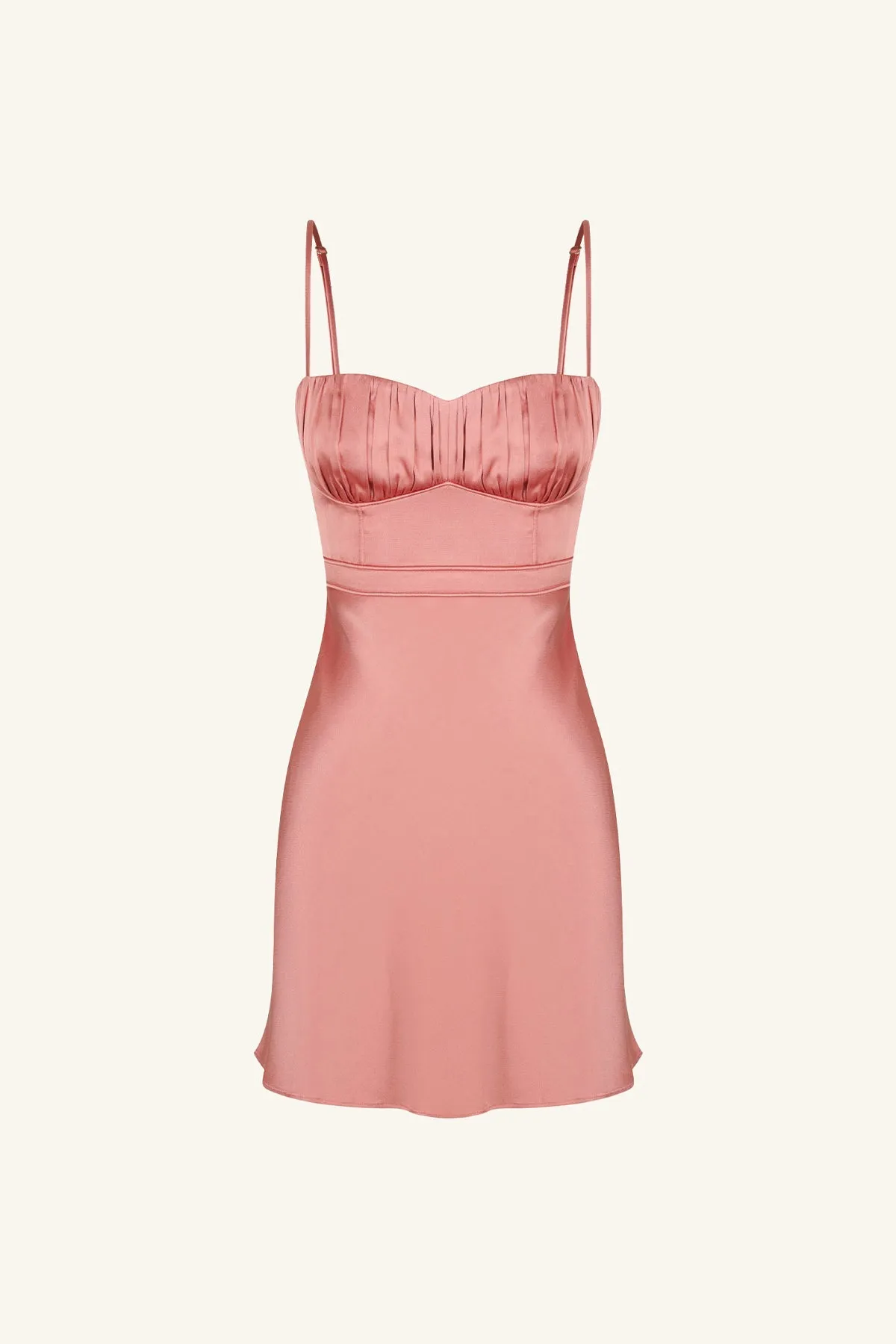 LA LUNE CORDED RUCHED MINI DRESS - ANTIQUE ROSE sold by Shona Joy product image thumbnail 5