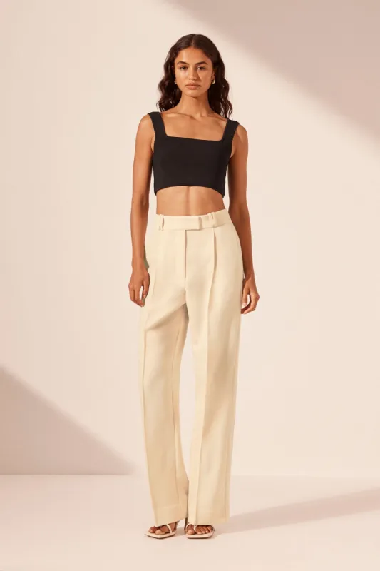 BASIC SQUARE NECK CROP TOP - BLACK sold by Shona Joy