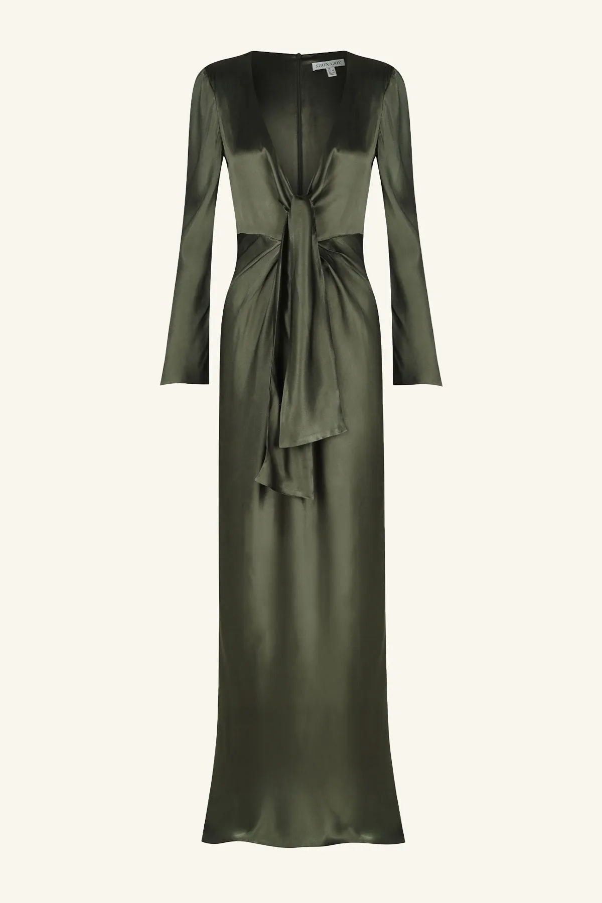 LA LUNE PLUNGED TIE FRONT MAXI DRESS - FOREST sold by Shona Joy product image thumbnail 5