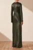 LA LUNE PLUNGED TIE FRONT MAXI DRESS - FOREST sold by Shona Joy