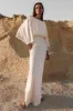 LA LUNE OPEN BACK CURVED SLEEVE MAXI DRESS - CREAM sold by Shona Joy