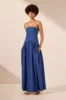 VENTO LACE UP STRAPLESS MAXI DRESS - COBALT sold by Shona Joy