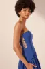 VENTO LACE UP STRAPLESS MAXI DRESS - COBALT sold by Shona Joy
