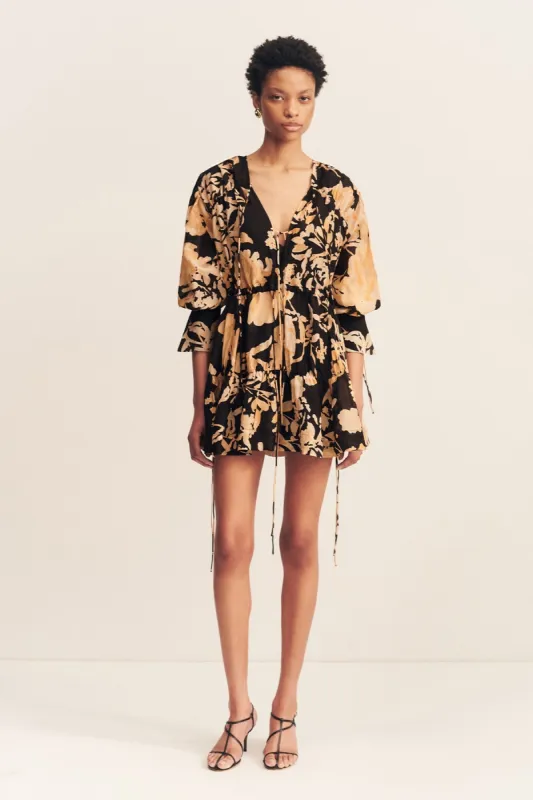 XENIA TIERED DRAWSTRING MINI DRESS sold by Shona Joy