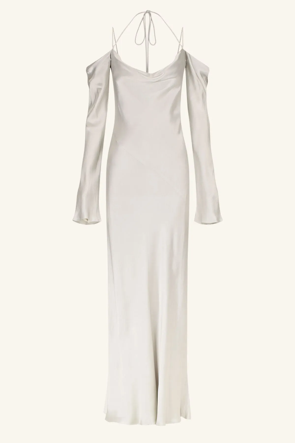 LA LUNE OFF SHOULDER TIE MAXI DRESS - SILVER sold by Shona Joy product image thumbnail 5