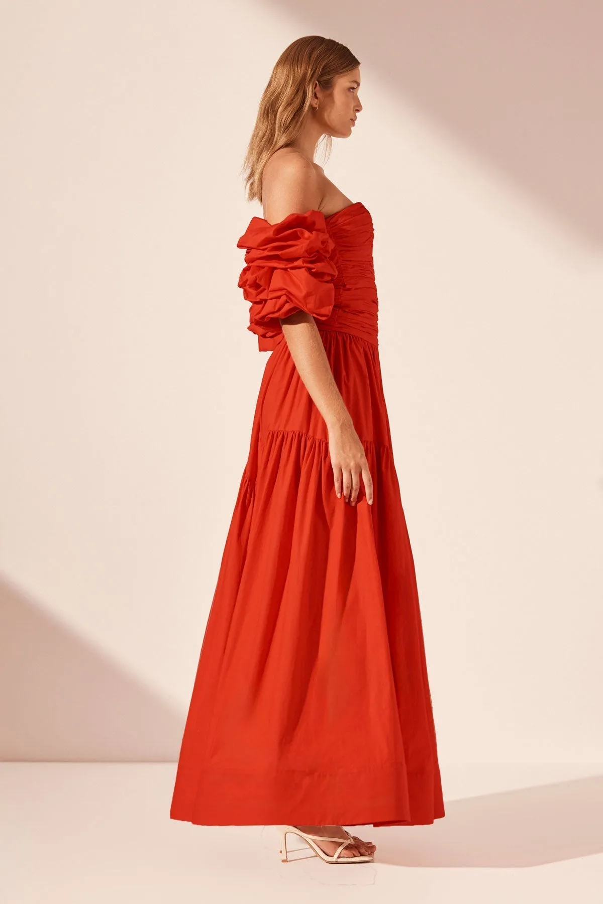 MAIORI CONTOUR RUCHED MAXI DRESS - SAILOR RED sold by Shona Joy product image thumbnail 4