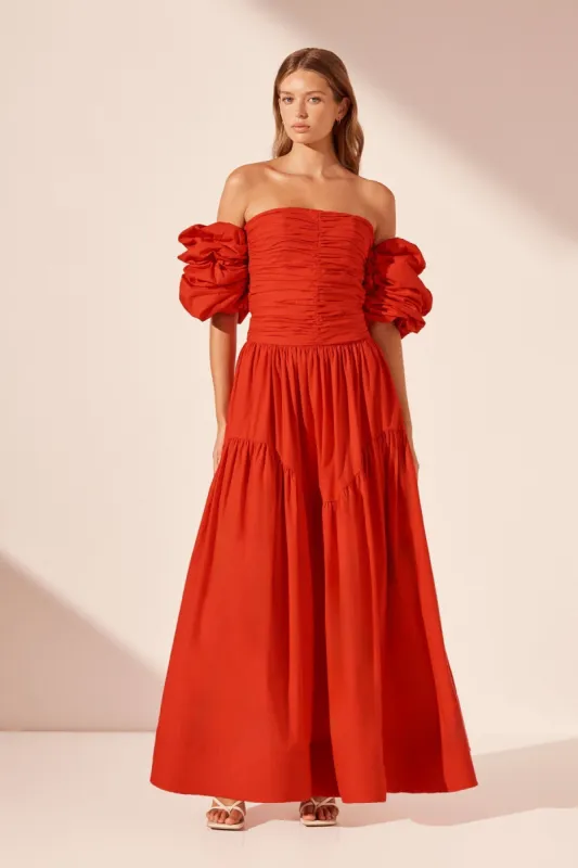 MAIORI CONTOUR RUCHED MAXI DRESS - SAILOR RED sold by Shona Joy