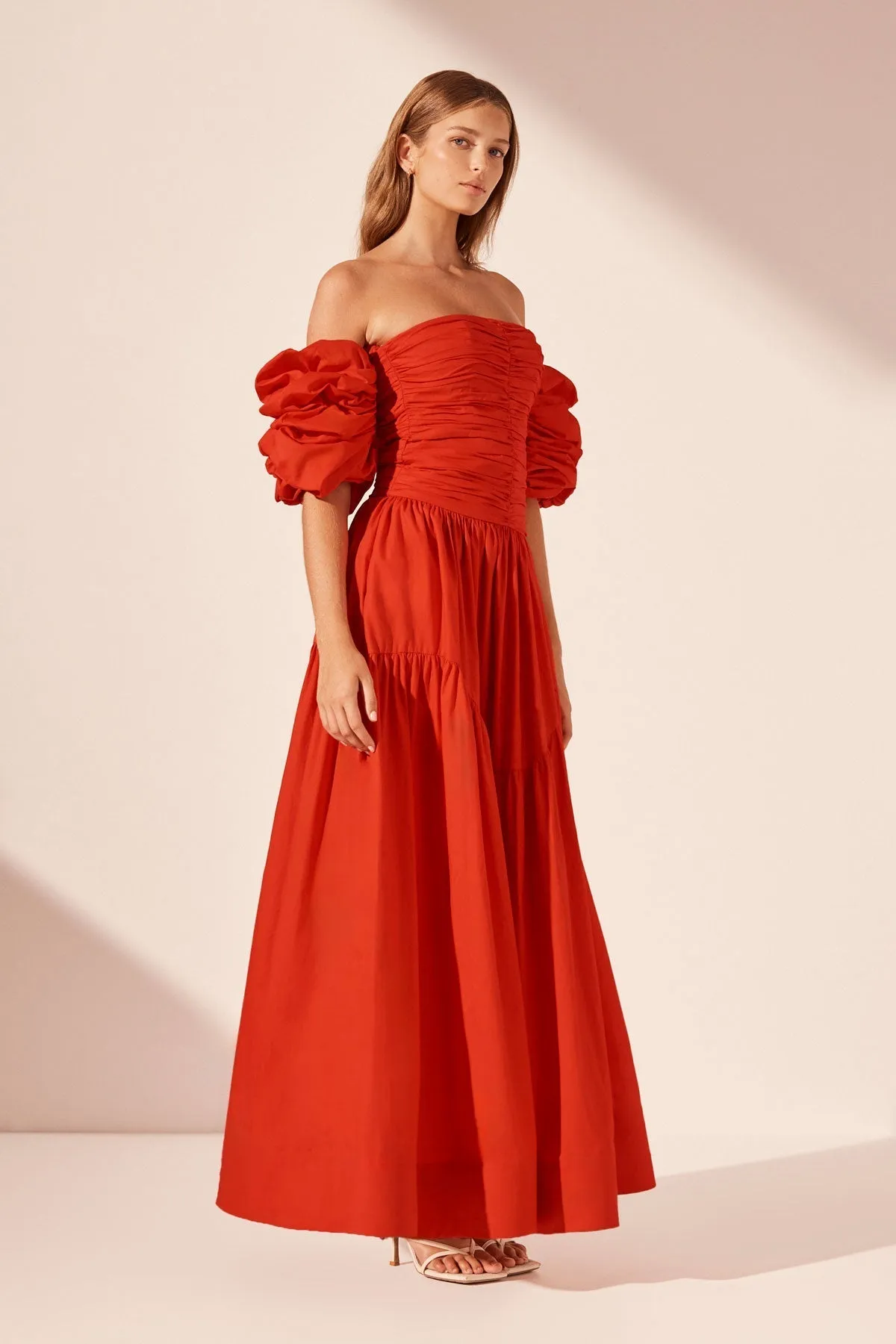MAIORI CONTOUR RUCHED MAXI DRESS - SAILOR RED sold by Shona Joy product image thumbnail 3