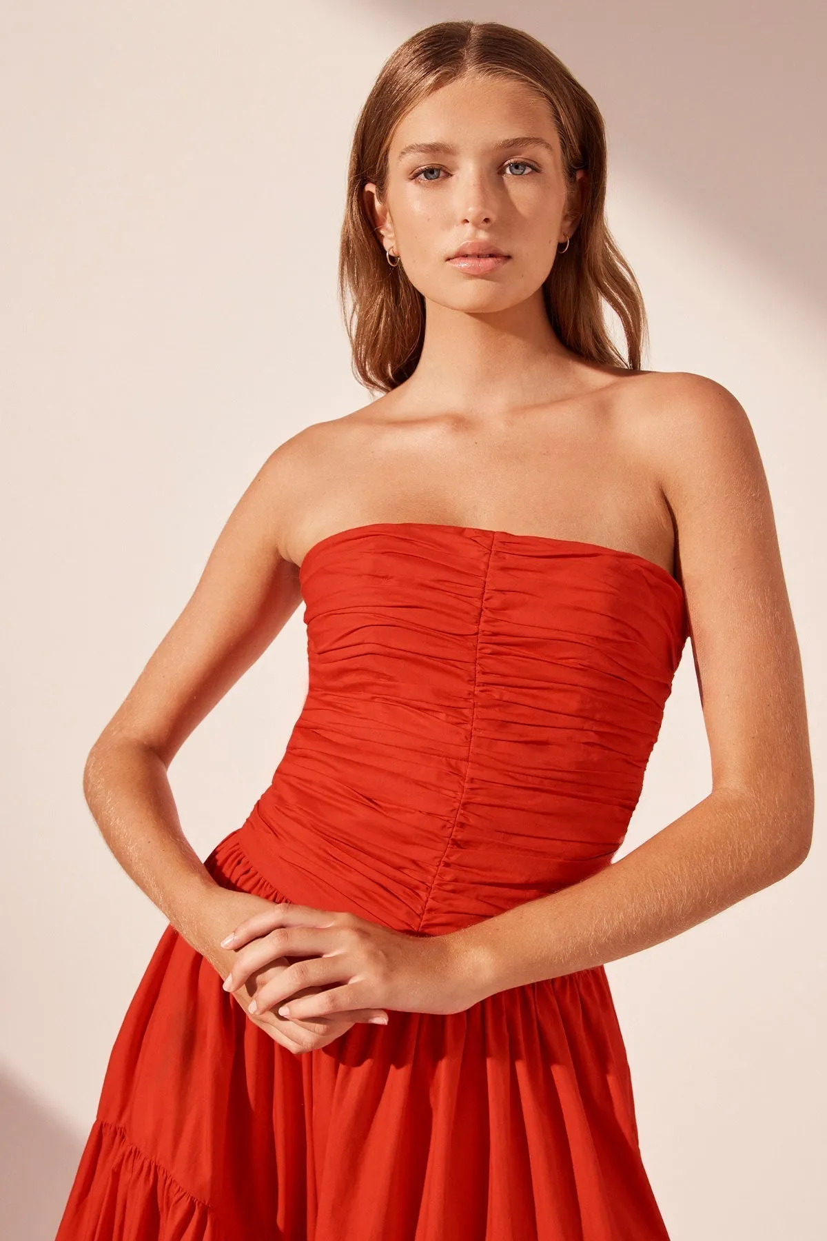 MAIORI CONTOUR RUCHED MAXI DRESS - SAILOR RED sold by Shona Joy product image thumbnail 2