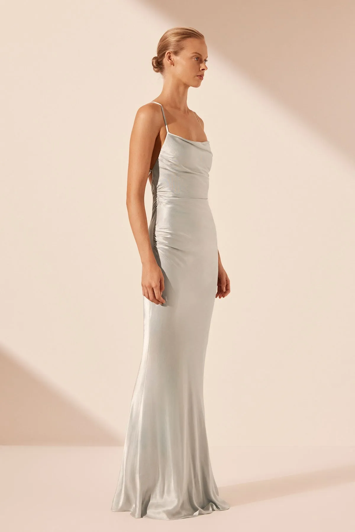LA LUNE LACE BACK MAXI DRESS - SILVER sold by Shona Joy product image thumbnail 2