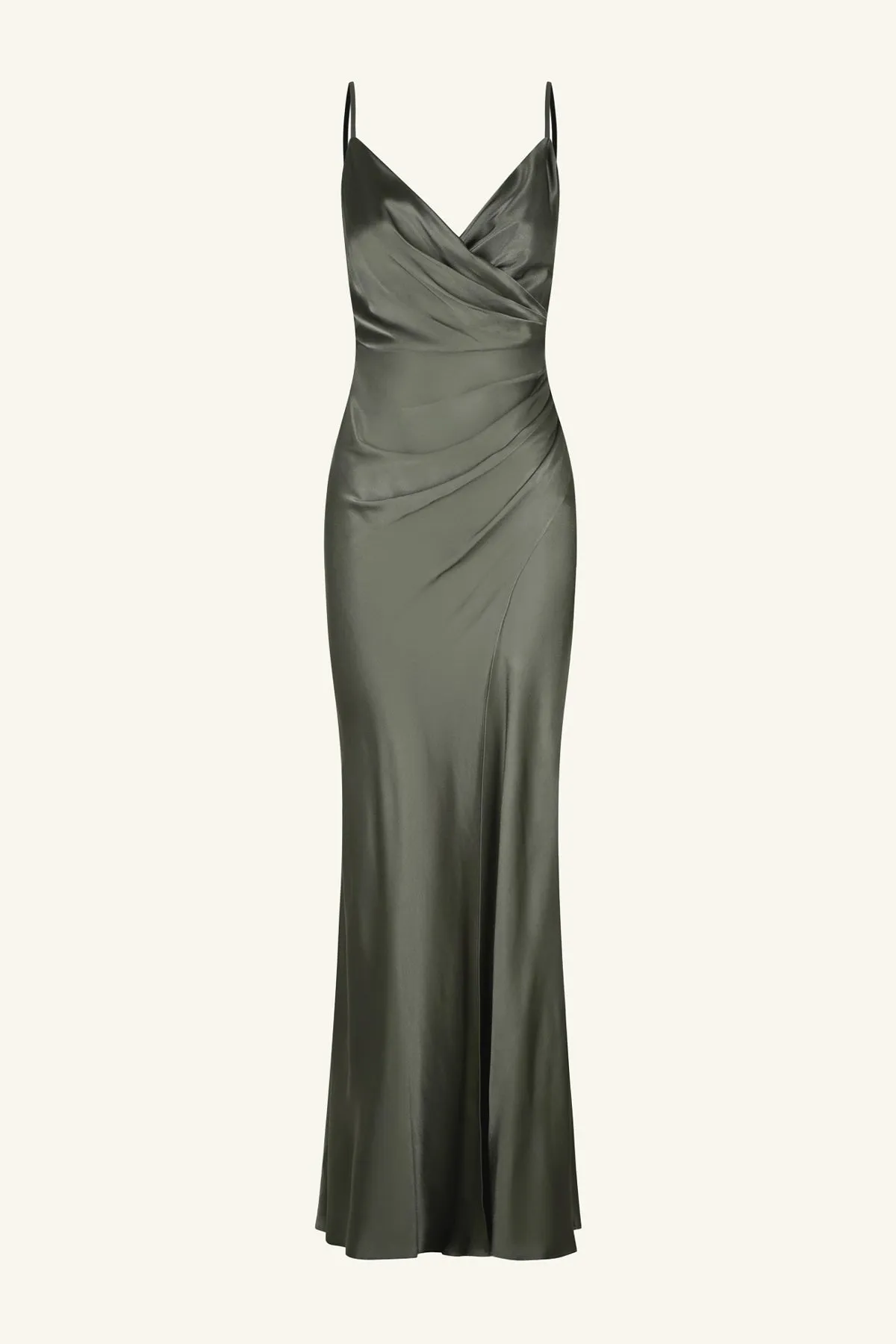 LA LUNE CROSS DRAPED MAXI DRESS - OLIVE sold by Shona Joy product image thumbnail 5