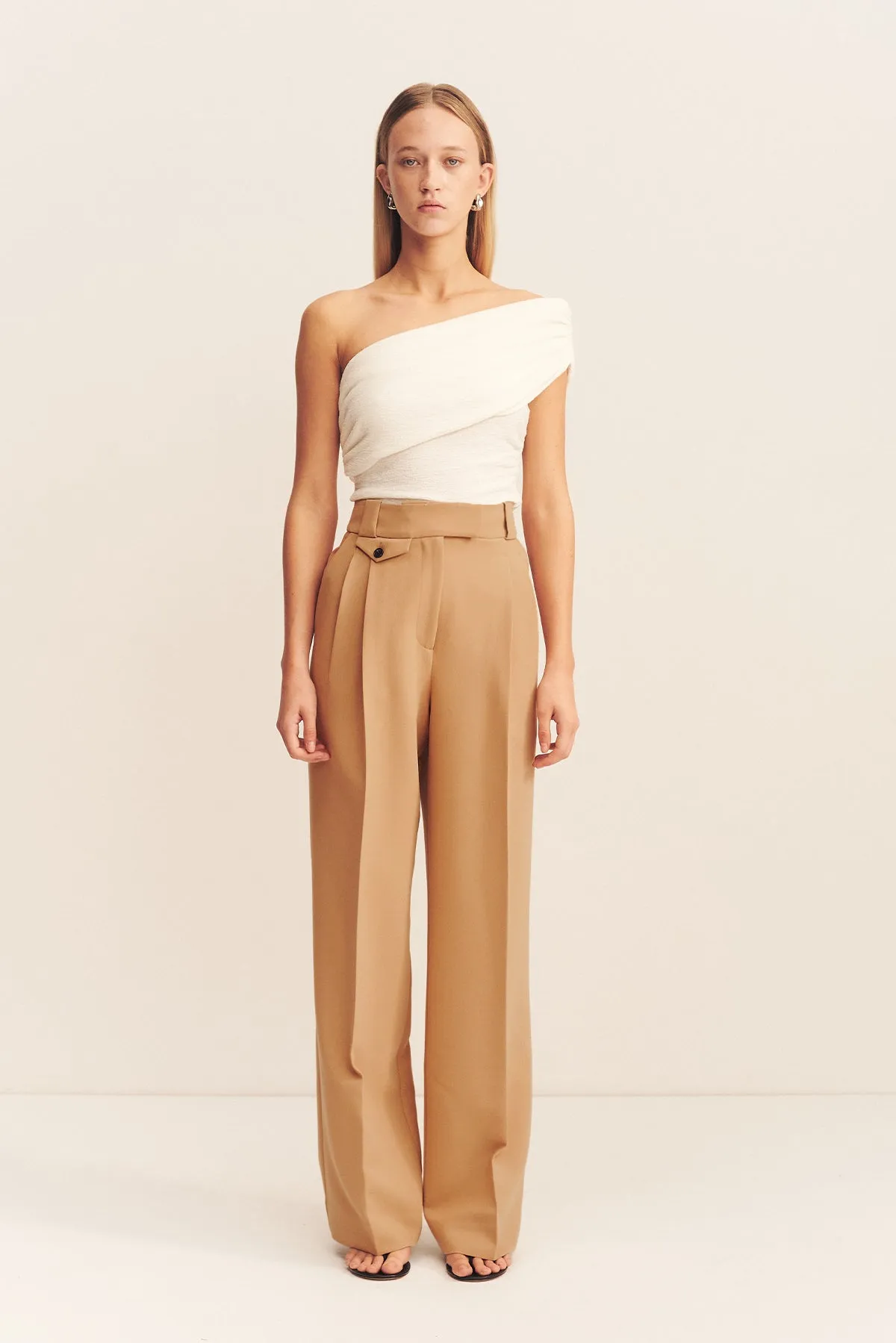 IRENA HIGH WAISTED TAILORED PANT - WHEAT sold by Shona Joy
