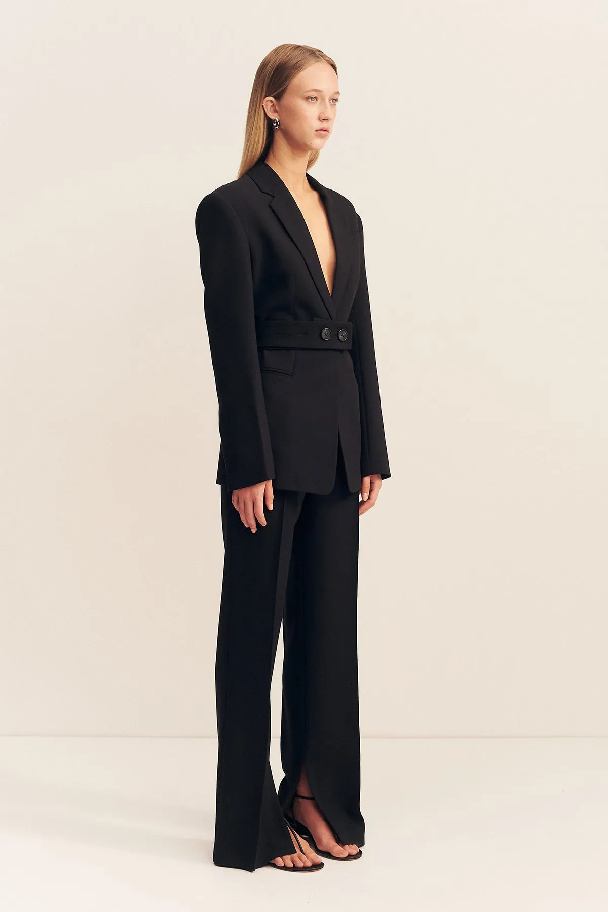 IRENA HOURGLASS SINGLE BREASTED BLAZER WITH BELT - BLACK sold by Shona Joy product image thumbnail 3