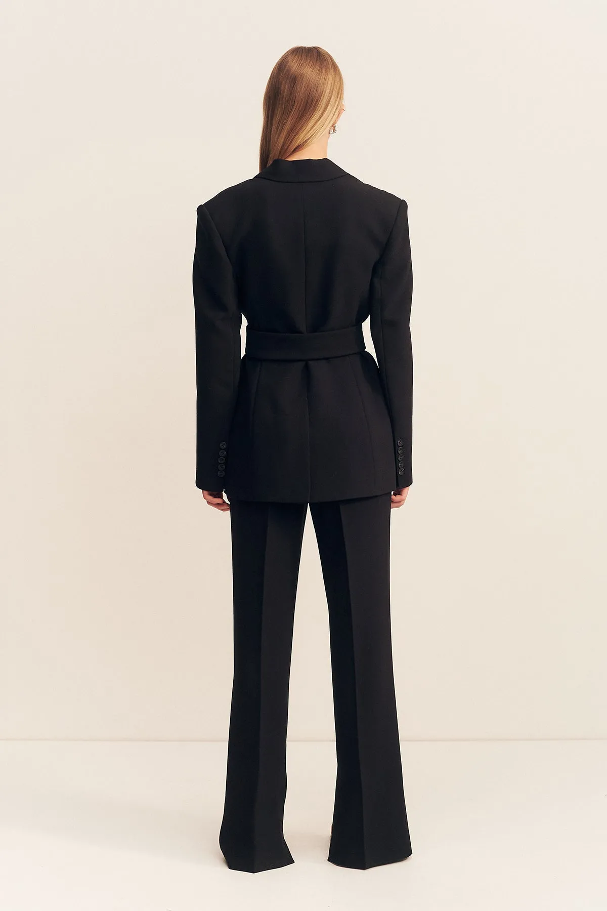 IRENA HOURGLASS SINGLE BREASTED BLAZER WITH BELT - BLACK sold by Shona Joy product image thumbnail 5