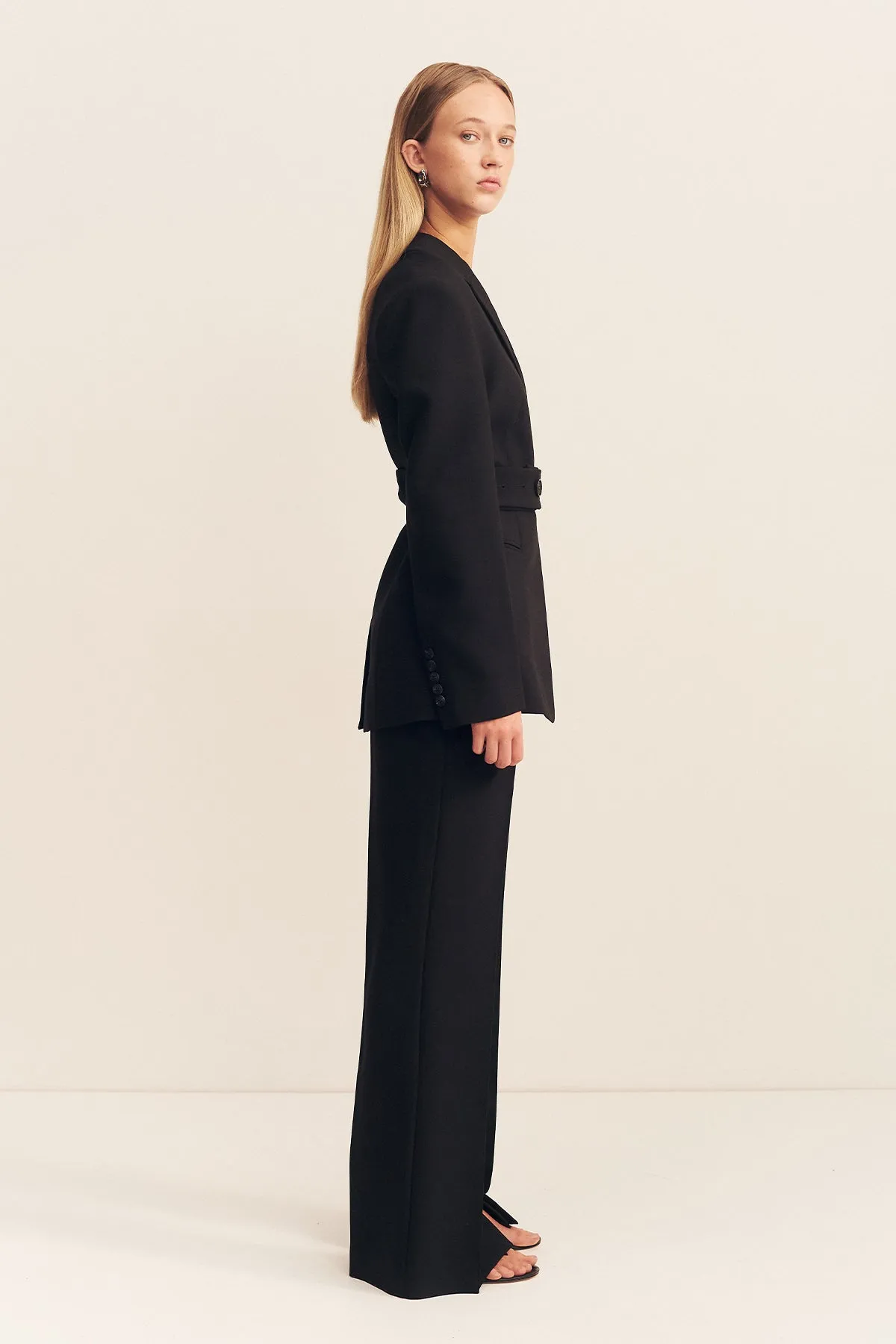 IRENA HOURGLASS SINGLE BREASTED BLAZER WITH BELT - BLACK sold by Shona Joy product image thumbnail 4