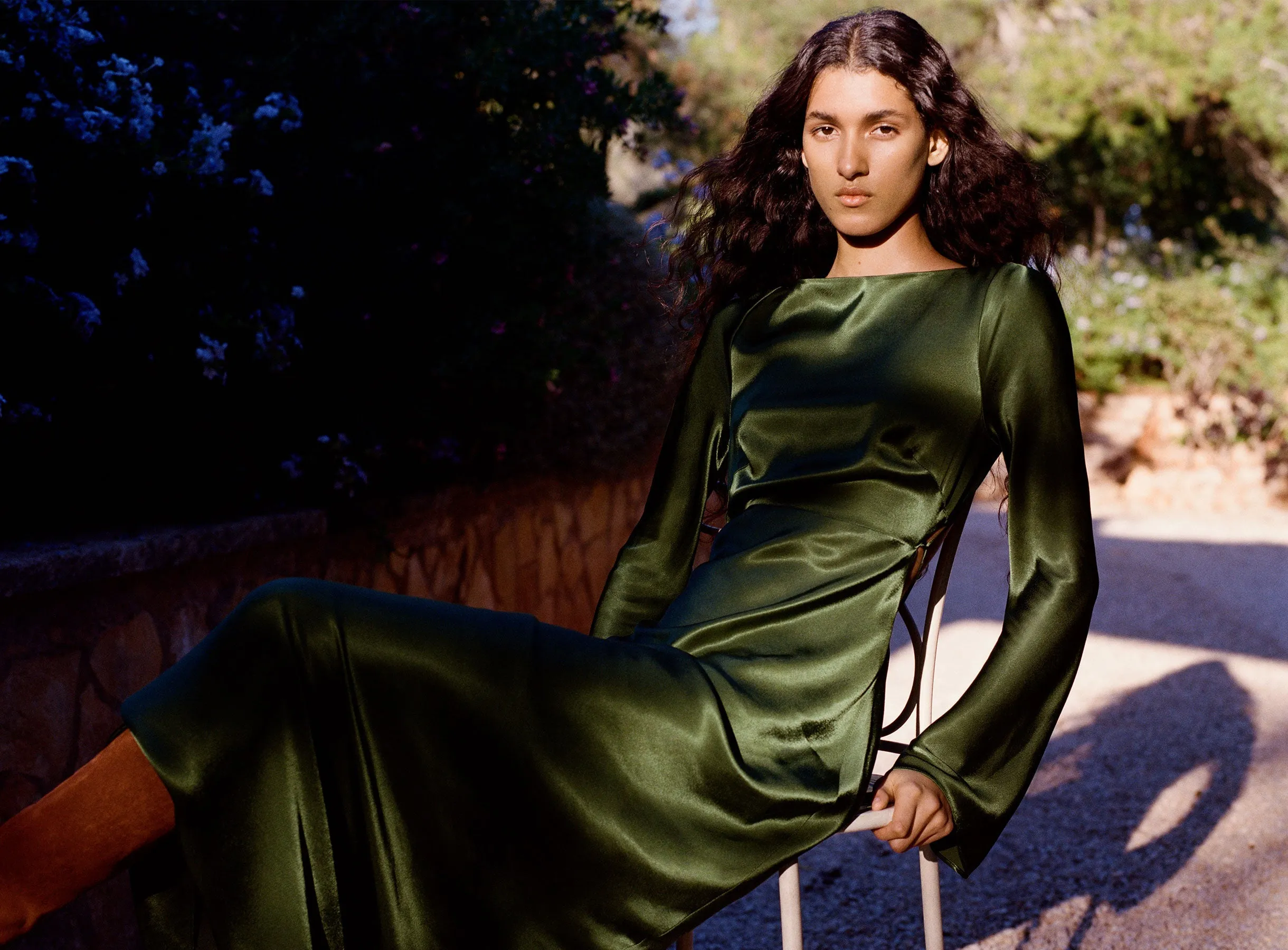 ELIA LONG SLEEVE OPEN BACK TIE MAXI DRESS - FERN sold by Shona Joy product image thumbnail 3