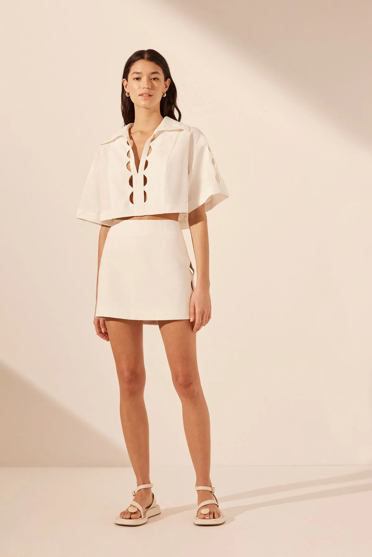 JULIETA SCALLOP CUT OUT MINI SKIRT sold by Shona Joy product image thumbnail 5