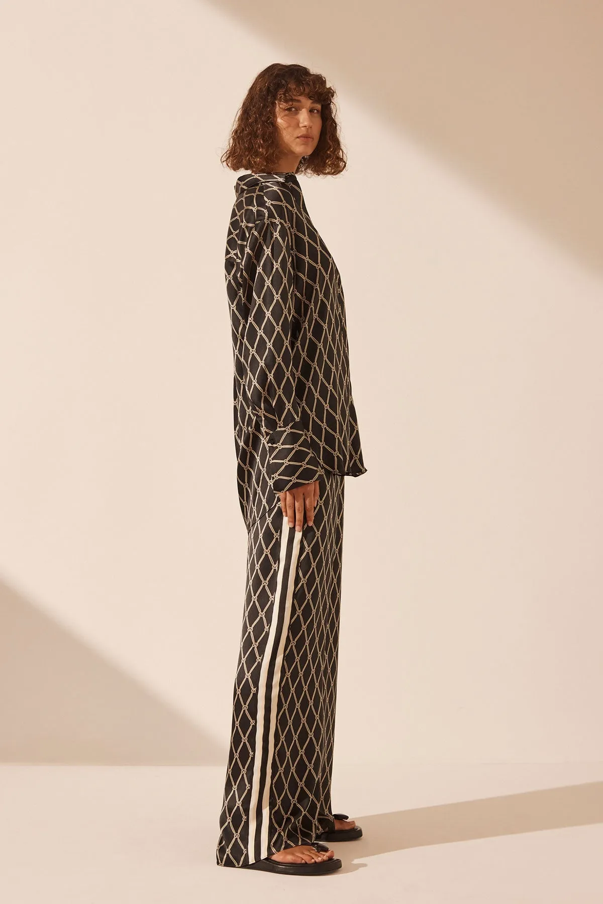 CORDE SILK CONTRAST RELAXED SHIRT sold by Shona Joy product image thumbnail 4