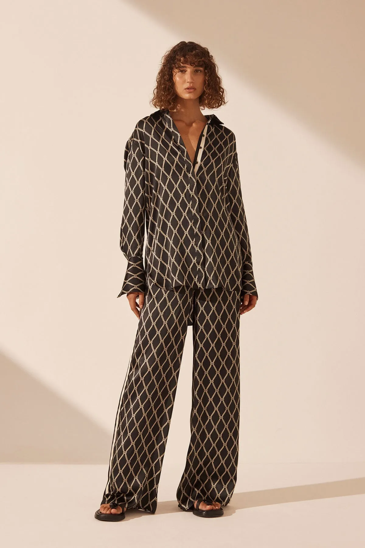 CORDE SILK CONTRAST RELAXED SHIRT sold by Shona Joy