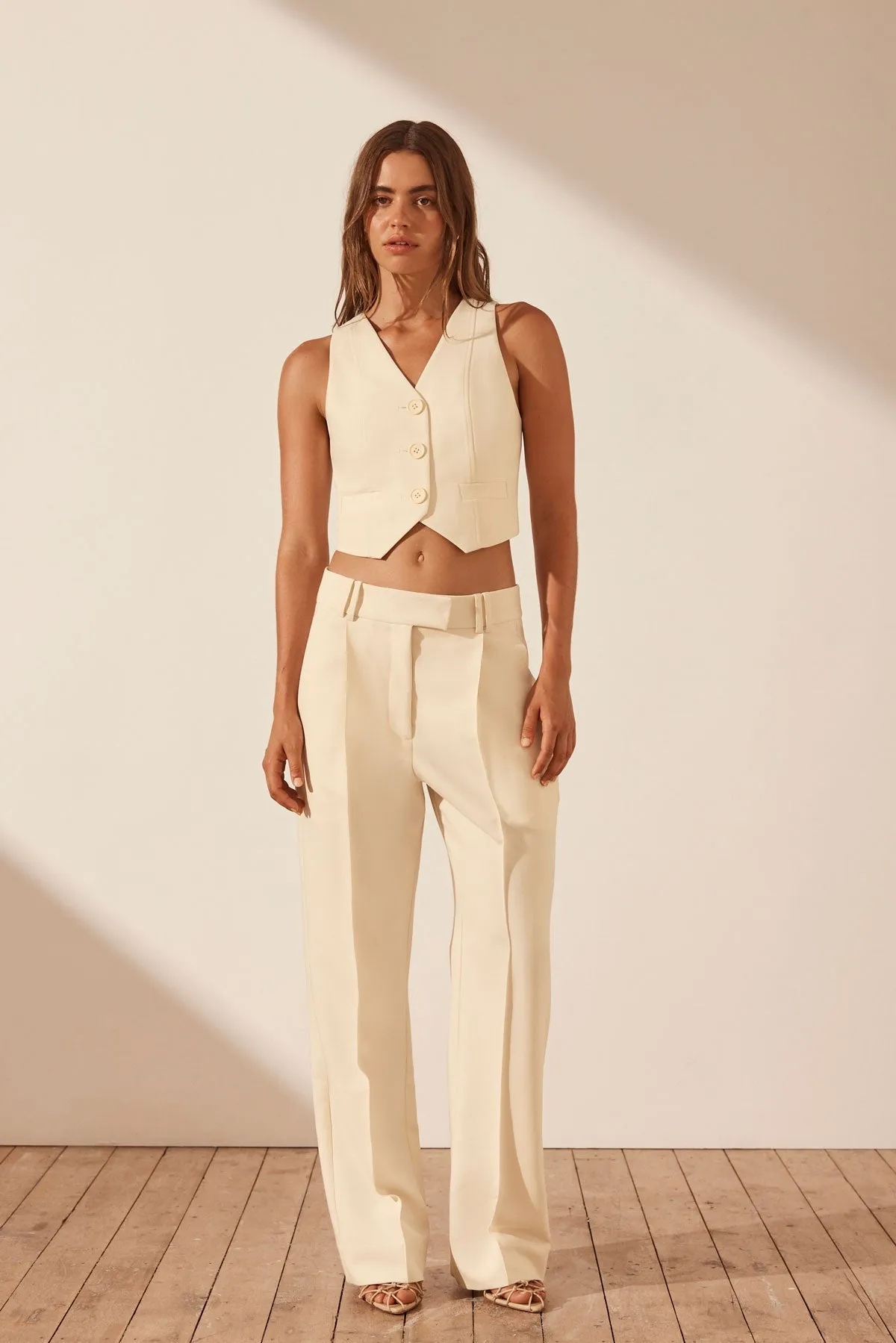 IRENA LOW RISE SLOUCH PANT - RICE sold by Shona Joy