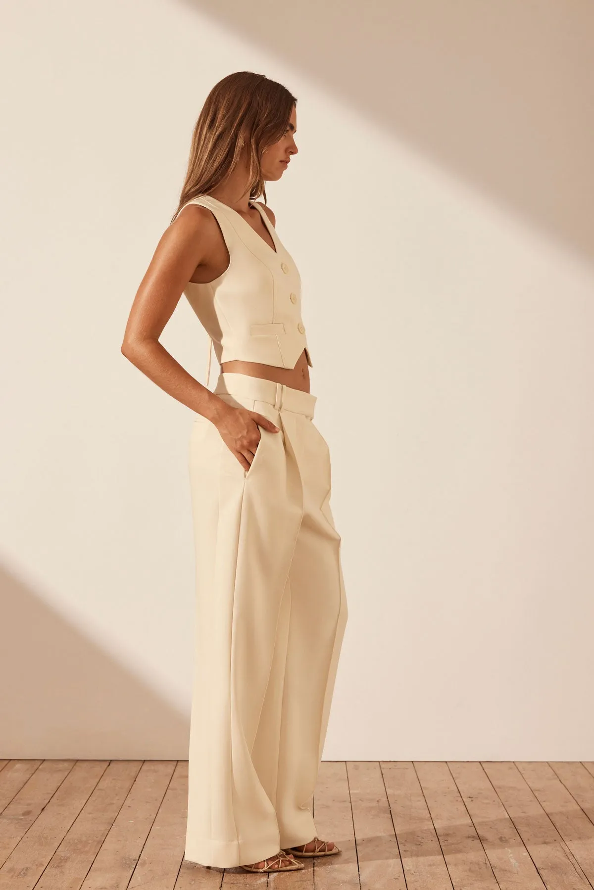 IRENA TAILORED FITTED VEST - RICE sold by Shona Joy product image thumbnail 3