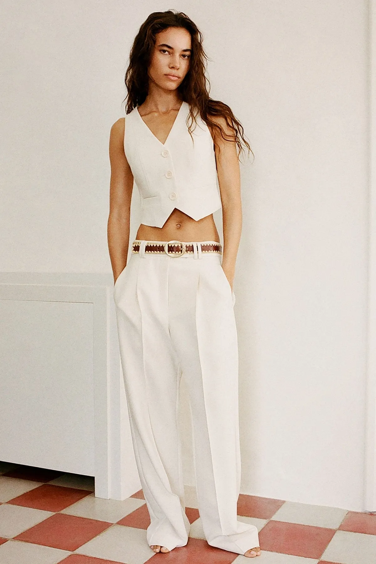 IRENA TAILORED FITTED VEST - RICE sold by Shona Joy product image thumbnail 5