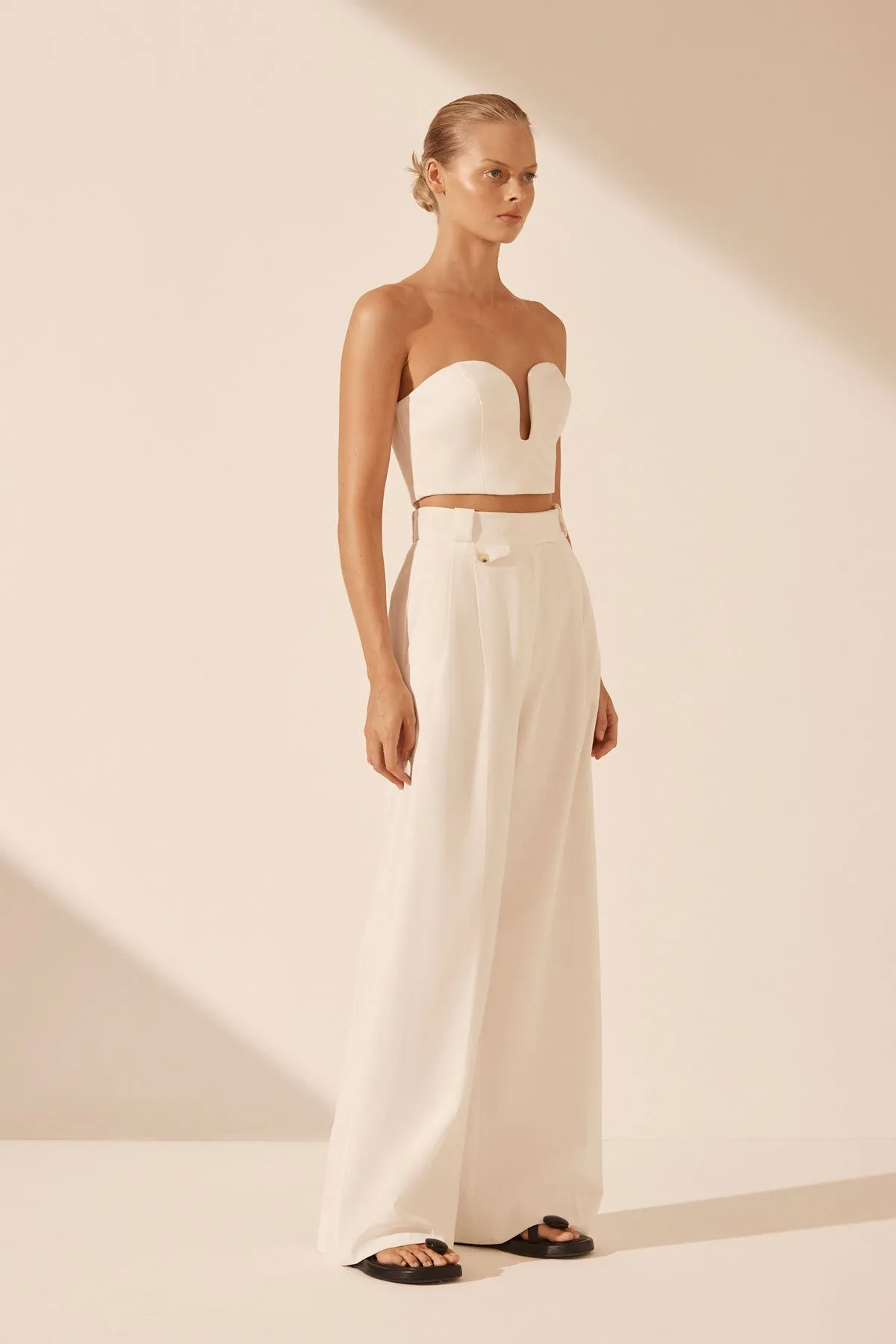 SARA TAILORED WIDE LEG PANT - COCONUT sold by Shona Joy product image thumbnail 2