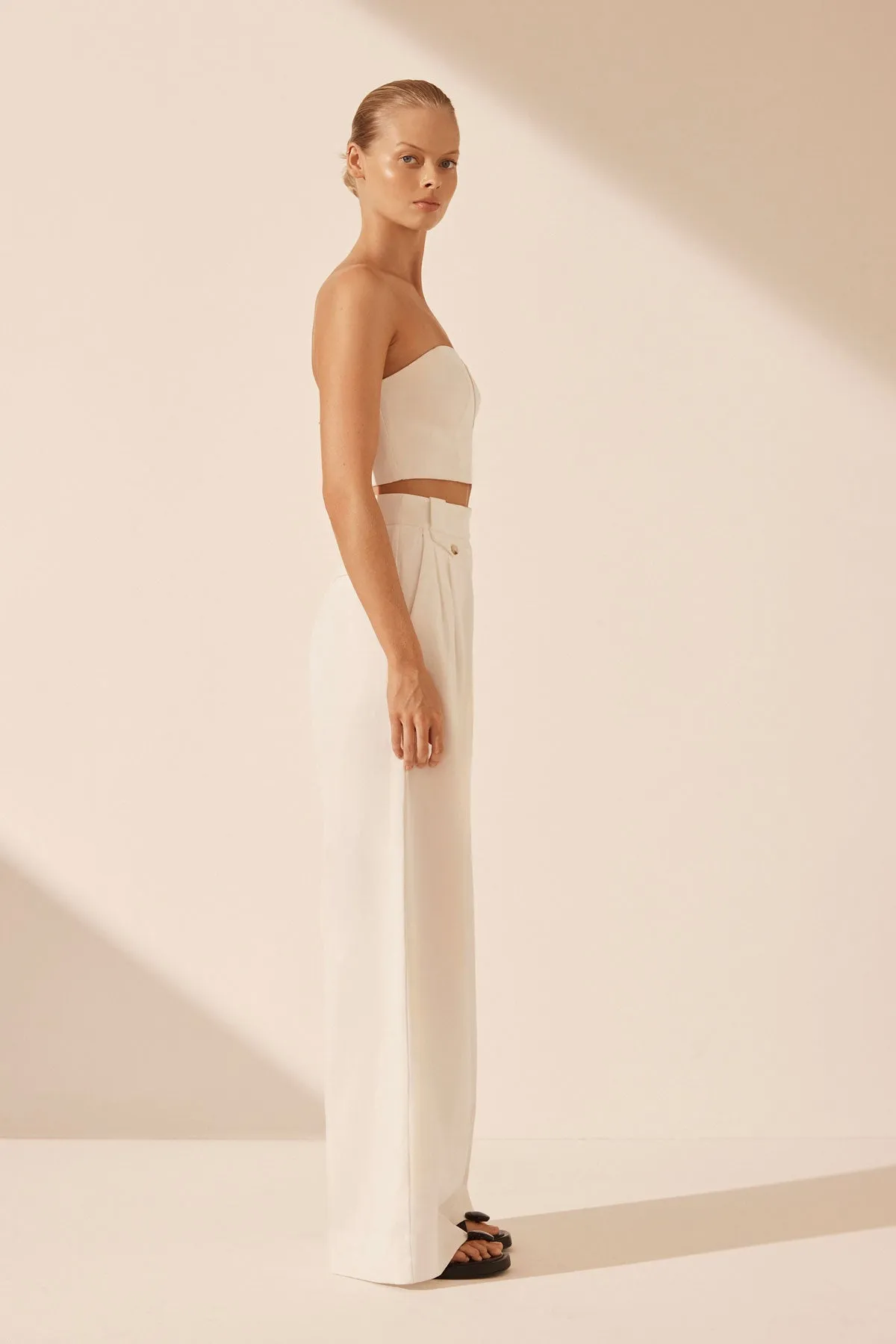 SARA TAILORED WIDE LEG PANT - COCONUT sold by Shona Joy product image thumbnail 3