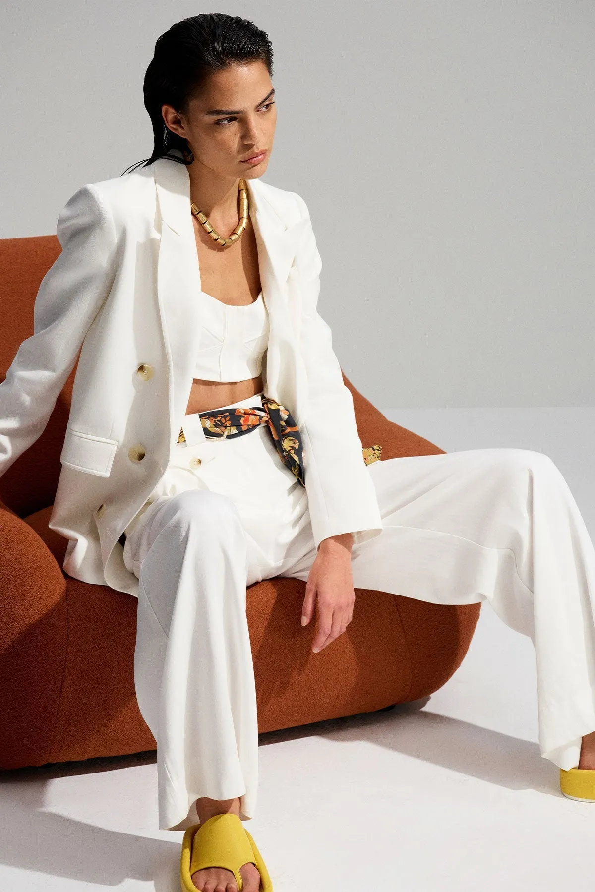 SARA TAILORED WIDE LEG PANT - COCONUT sold by Shona Joy product image thumbnail 5