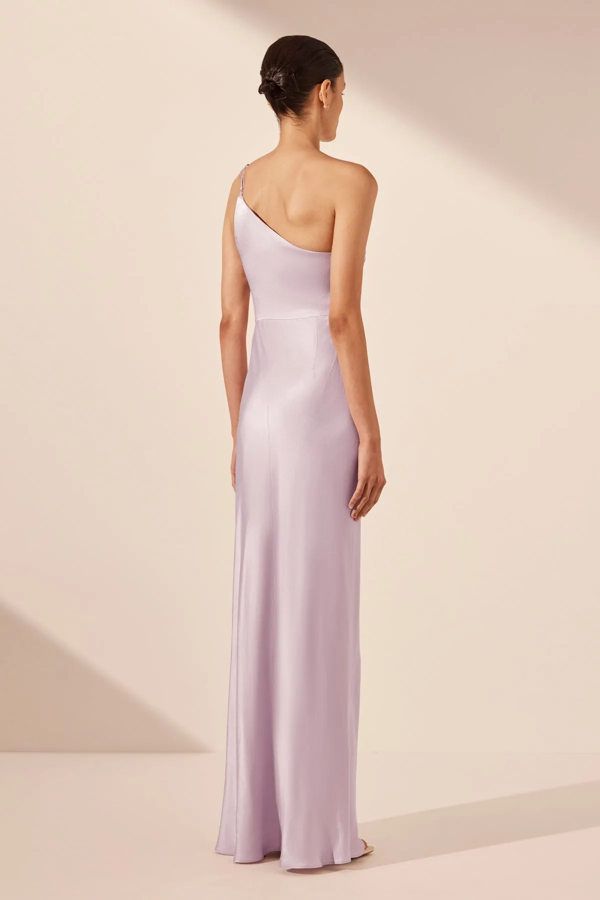 LA LUNE ASYMMETRICAL GATHERED MAXI DRESS - LILAC sold by Shona Joy product image thumbnail 5