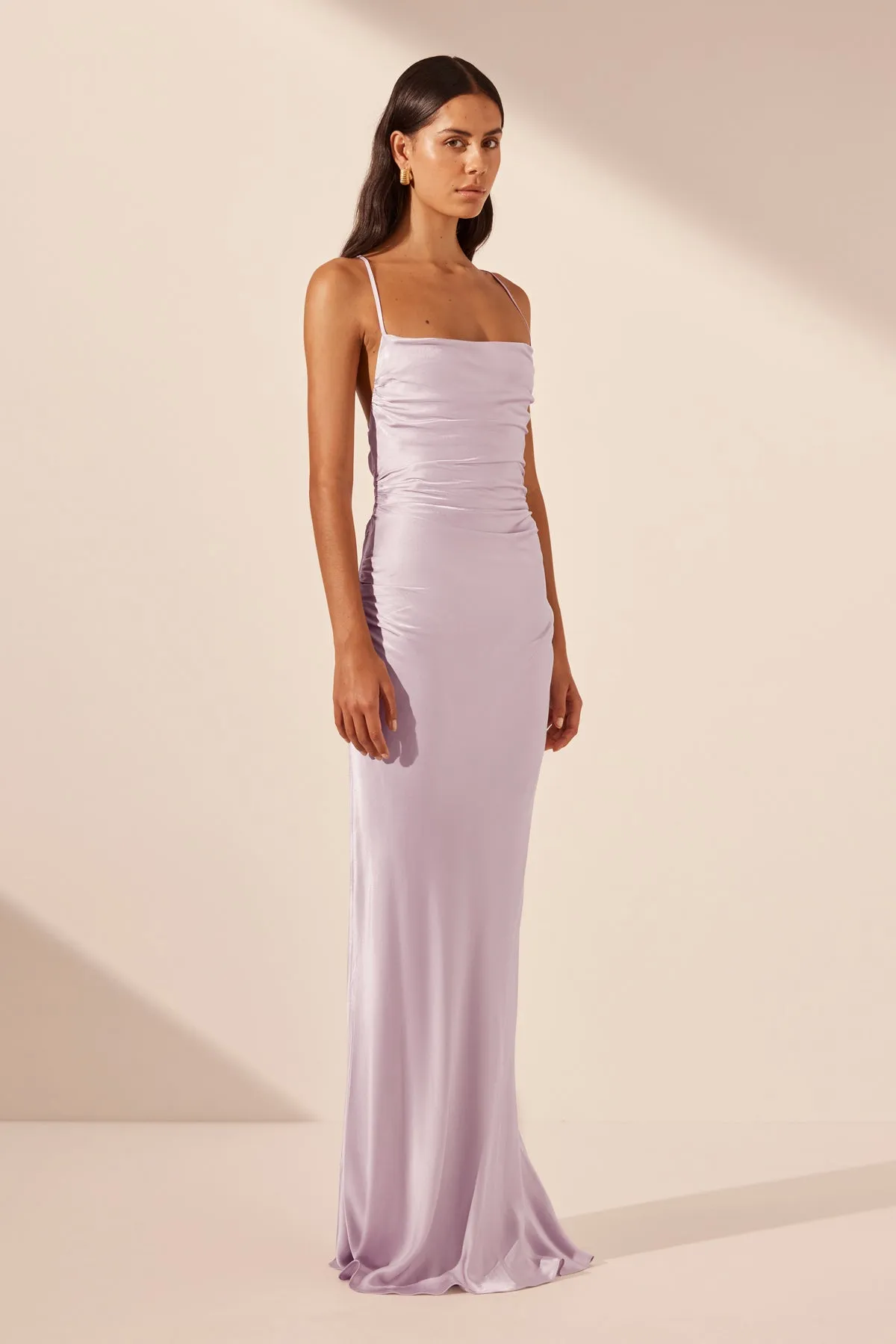 LA LUNE LACE BACK MAXI DRESS - LILAC sold by Shona Joy product image thumbnail 3
