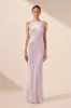 LA LUNE HIGH NECK RUCHED MAXI DRESS - LILAC sold by Shona Joy